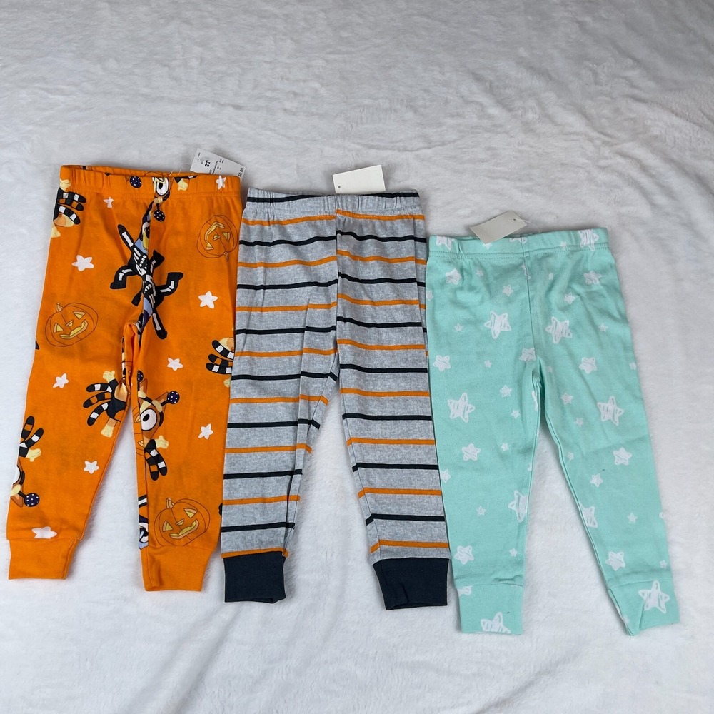 Halloween Pumpkin Lot of 3 Pants Toddler Girls‎ 2T Multi Patterned Soft Touch